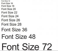 Sample font sizes